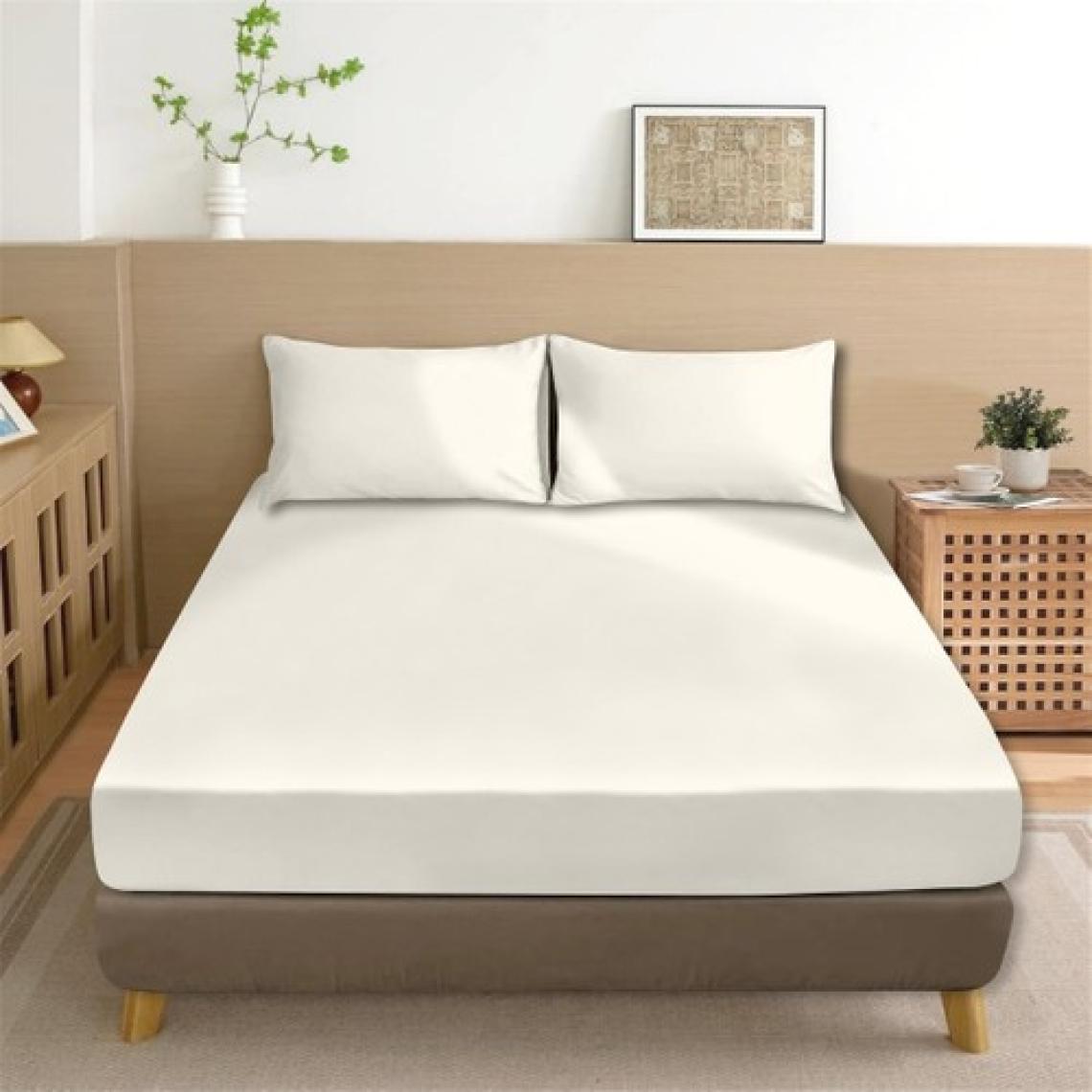 Evim Organik Pamuk Akfil Düz Çarşaf Seti Çift Kişilik 240X260 cm Kırık Beyaz