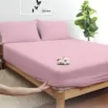 Vionel Home Pembe Pamuklu Ranforce Tek Kişilik Lastikli Çarşaf + 1 Yastık Kılıfı 100 x 200