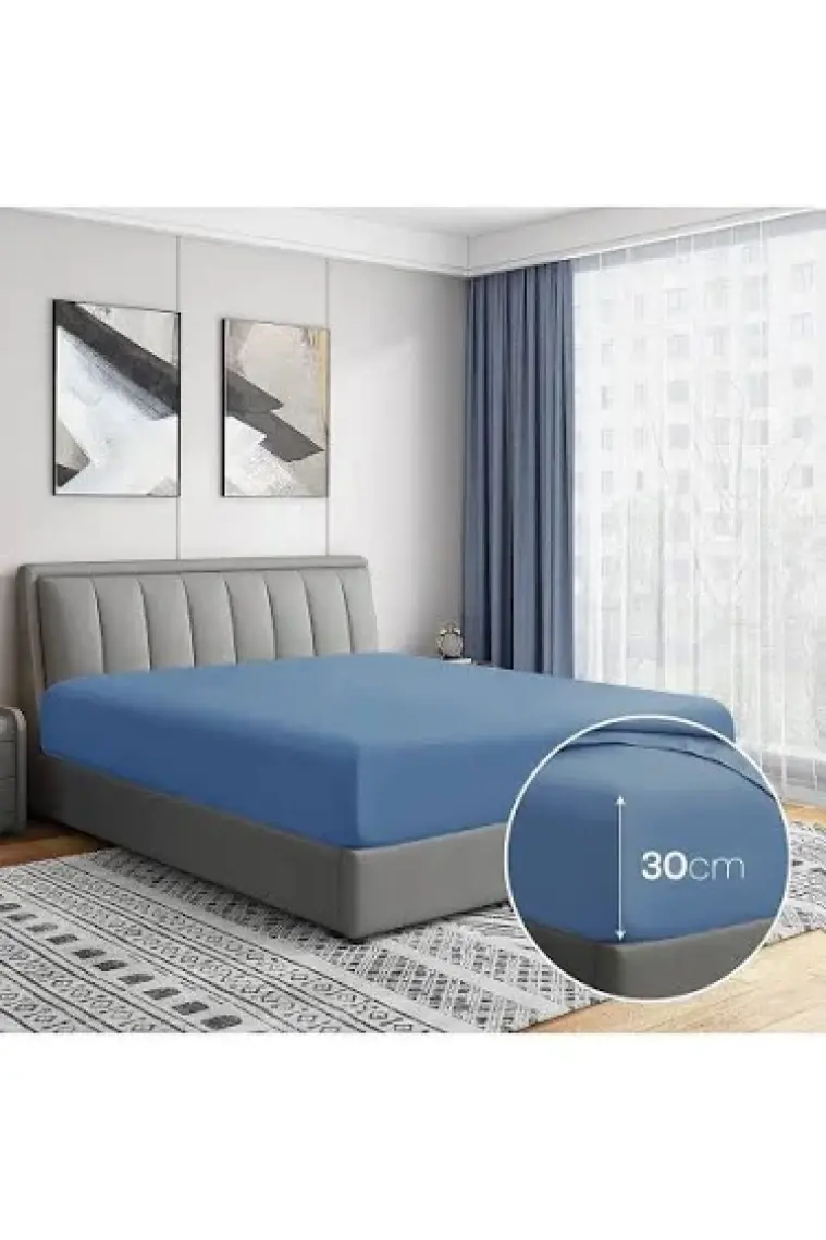 Soley | Jersey |  Doğal Pamuklu Tek Kişilik 100 x 200 Lastikli Çarşaf
