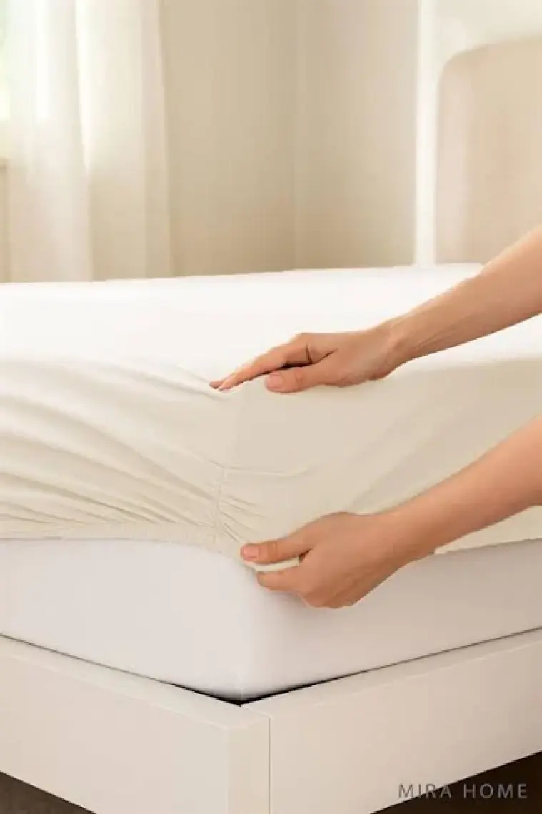 Mira Home Çift Kişilik Düz Penye  %100 Pamuklu Lastikli Çarşaf 200X200 cm Battal  Boy