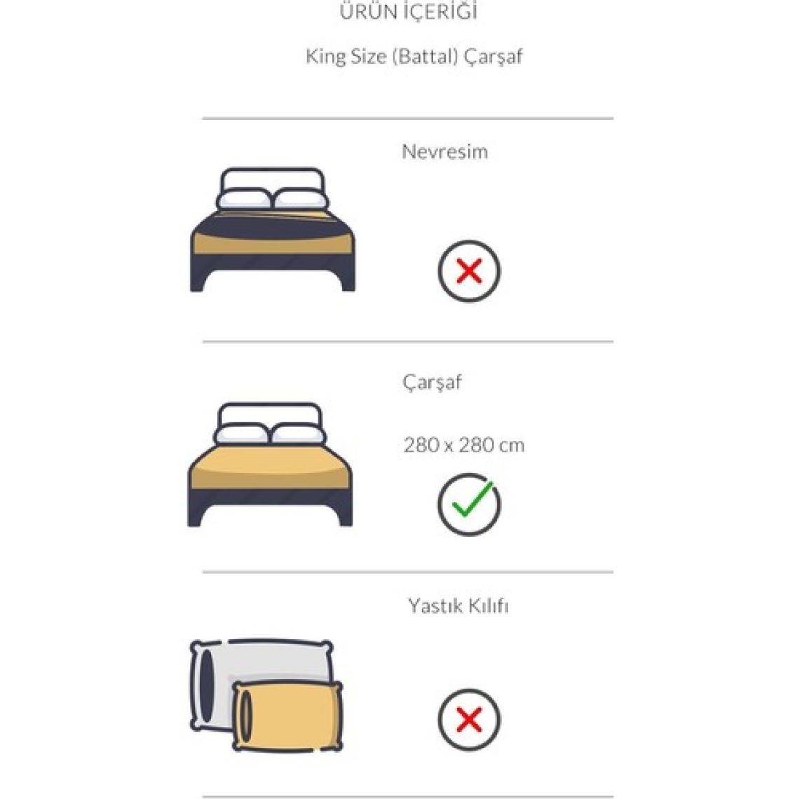 Varol İkaros Serisi King Size (Battal Boy) Otel Çarşafı 280x280 57 Tel