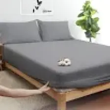 Vionel Home Gri Pamuklu Ranforce Tek Kişilik Lastikli Çarşaf + 1 Yastık Kılıfı 100 x 200
