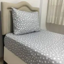 Mert Mert tek Kişilik Ranforce Lastikli Çarşaf Takımı Yıldız Desenli
