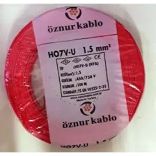 Öznur 1,5 Mm Nya Kablo Tek Damar Kırmızı 100 Metre