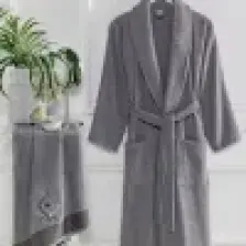 Mira Home Erkek Havlulu Banyo Bornoz Takımı 100 Pamuklu Bornoz
