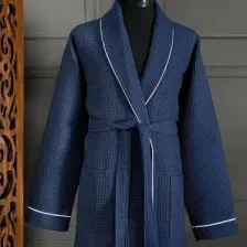 Unisex Lacivert Pike Bornoz - Dayanıklı Ve Yumuşak Model - Emici Bornoz Renk Seçenekleri Mevcut