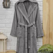 Pamuklu Kadife Kapüşonlu Unisex Bornoz
