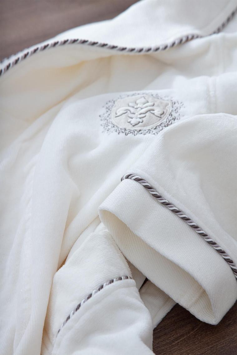 Ecocotton Elsa Aile Bornoz Seti  Organik Pamuk Nakışlı Krem/krem - M/l