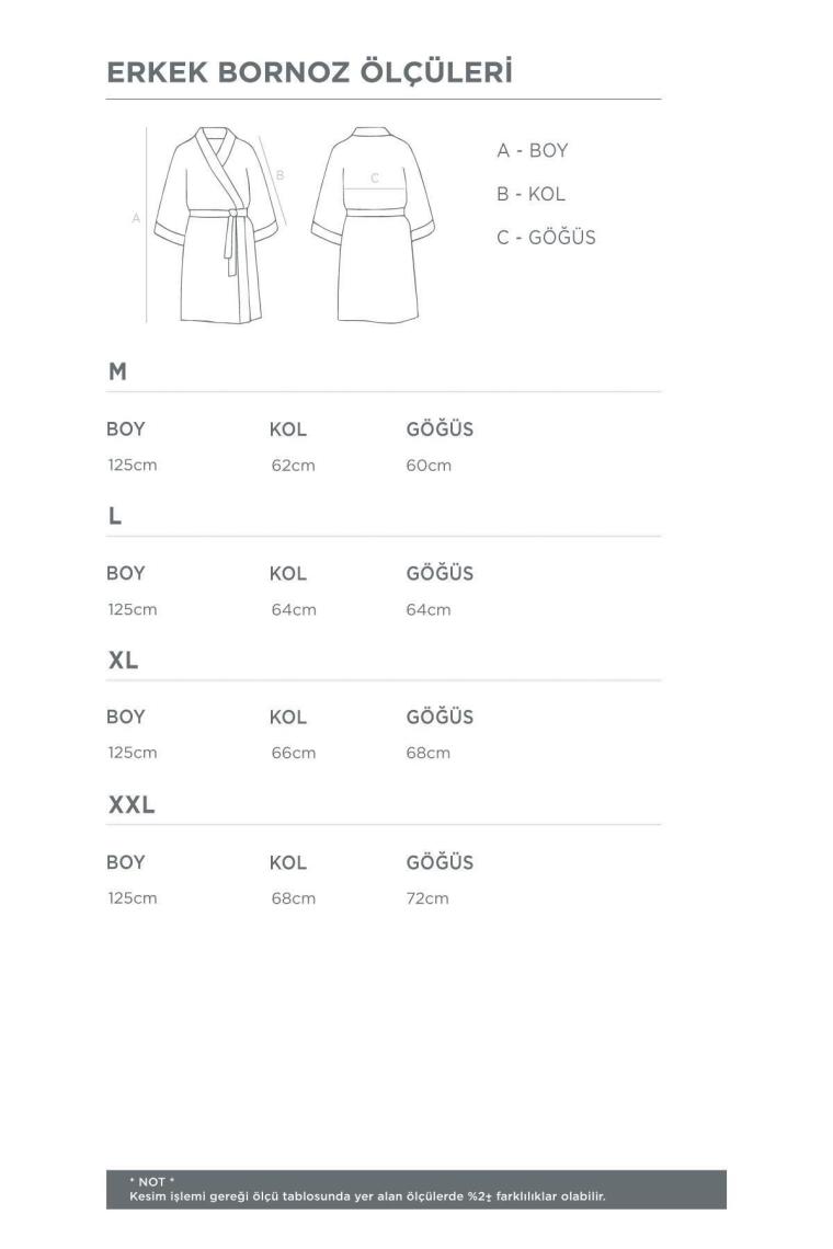 Derin Aile Bornoz Seti %100 Organik Pamuk Nakışlı Krem/mavi - M/l