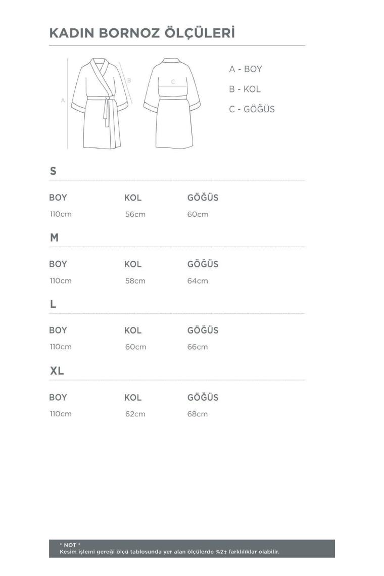 Derin Aile Bornoz Seti %100 Organik Pamuk Nakışlı Krem/mavi - M/l