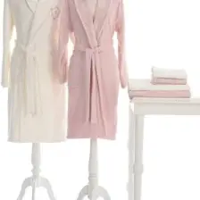 Özdilek Wedding Aile Bornoz Seti Pudra-Krem 3430