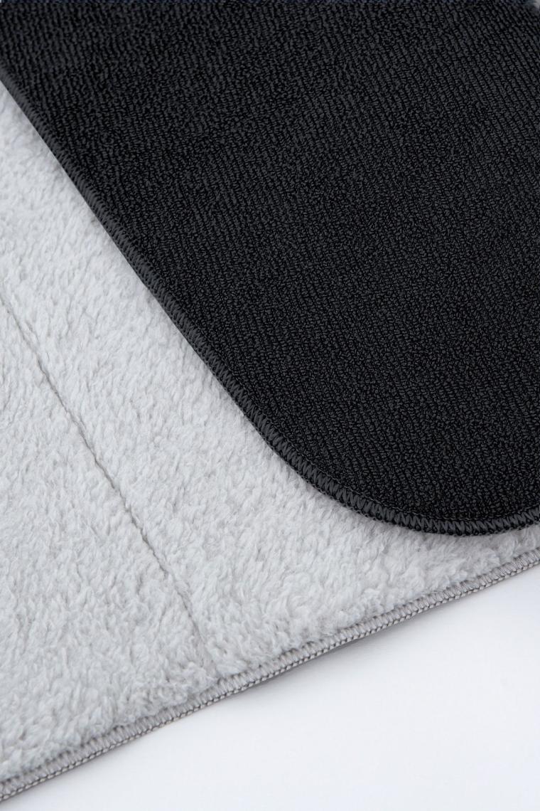 Hamur Microwell 3 Prç Microfiber Bulaşık Kurutma Matı Mutfak Seti 3'lü Siyah-Gri