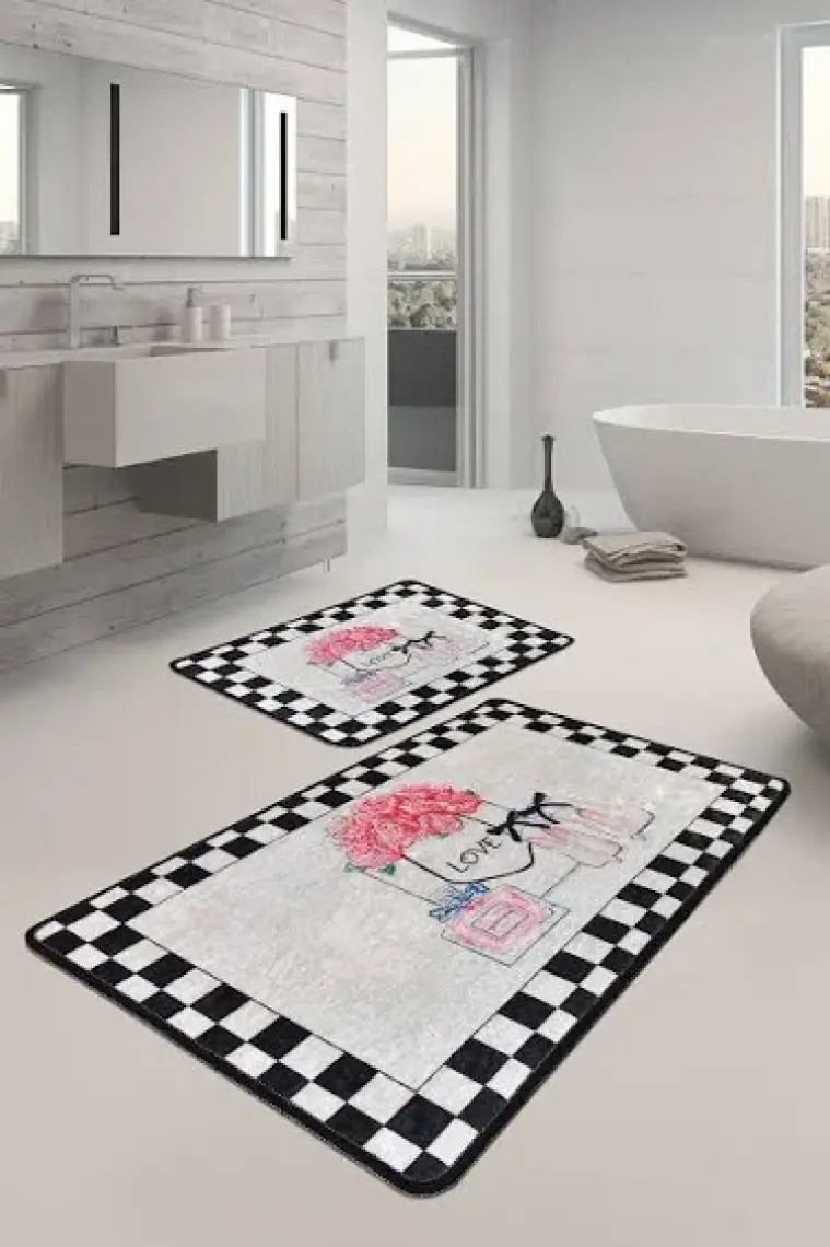 Chilai Home Parfume Djt 2 Li Set Banyo Halısı, Paspas