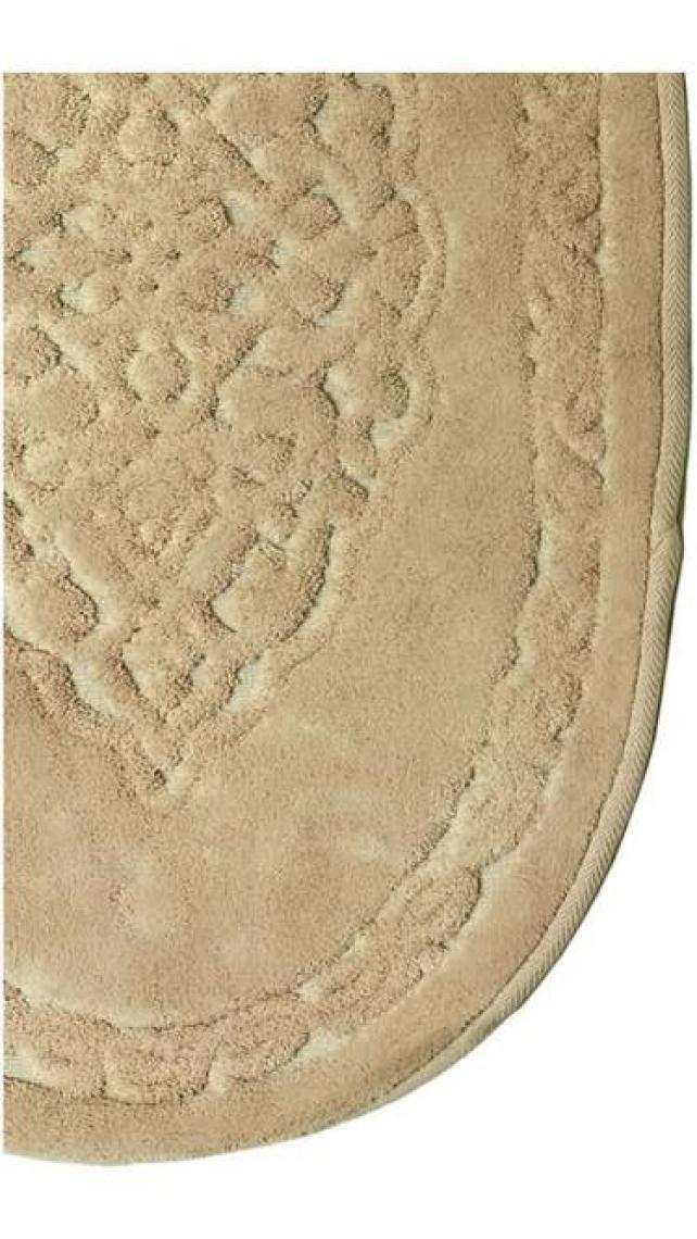 Alanur Home Damaks Oval Cotton 2'li Paspas Cappuccino