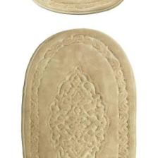 Alanur Home Damaks Oval Cotton 2'li Paspas Cappuccino