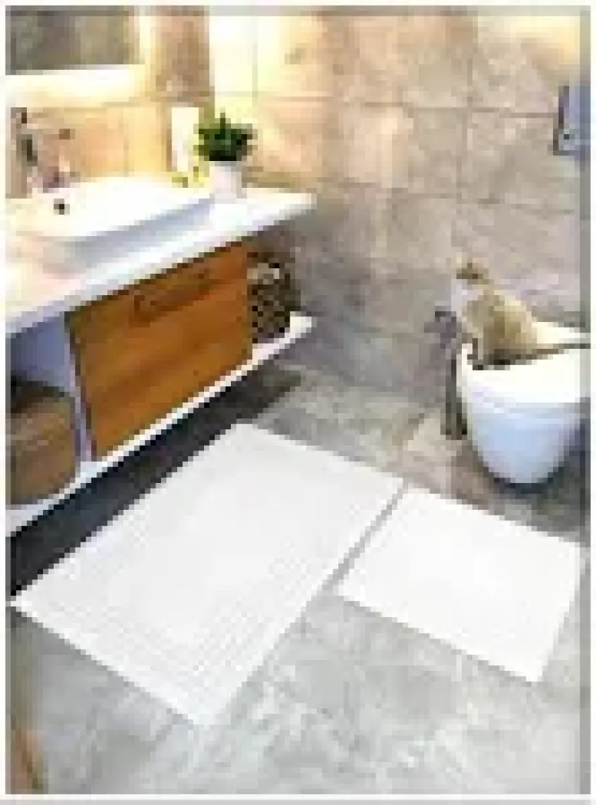 Cotton Crafty %100 Pamuk Dokuma Banyo Paspas Seti, Banyo Halısı Vera 60X100 - 60X50