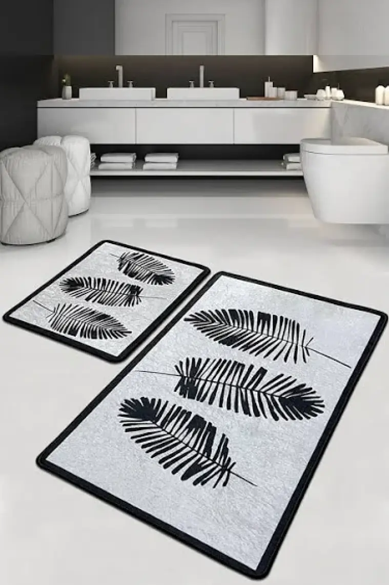 Hoja Banyo Halısı 2'li Set 60x100 Cm - 50x60 Cm Djtbanyo