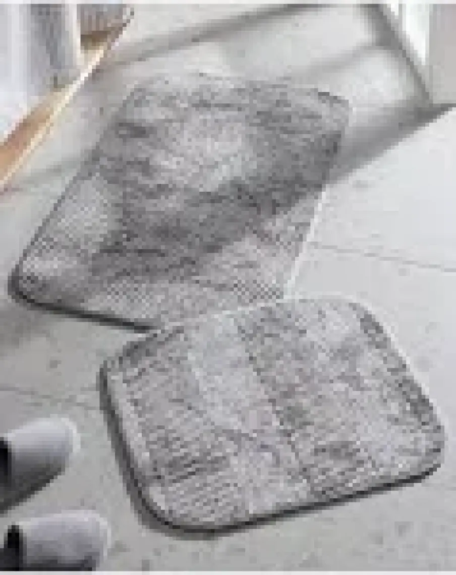Madame Coco Yumuşak Dokulu Şık Desenli Gri Banyo Paspası