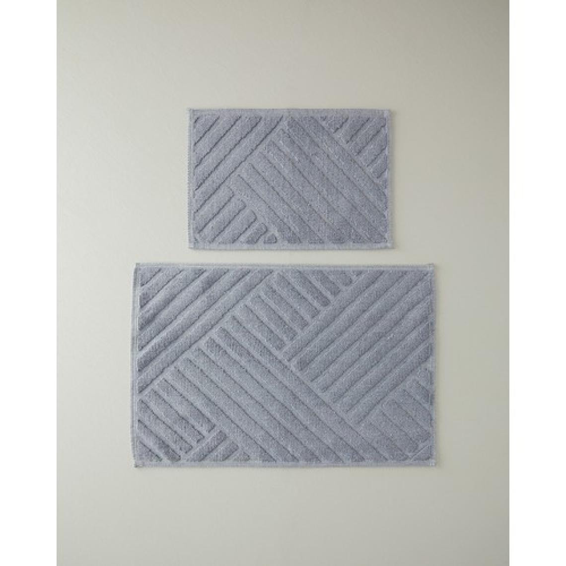 English Home Linea Pamuklu Bukle Banyo Paspası Seti 60X90-40X60 cm Gri