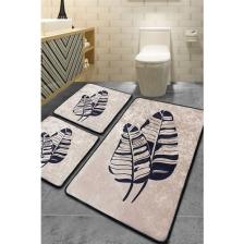 Chilai Home Lipha Bej 3 Lü Set Banyo Halısı Djt