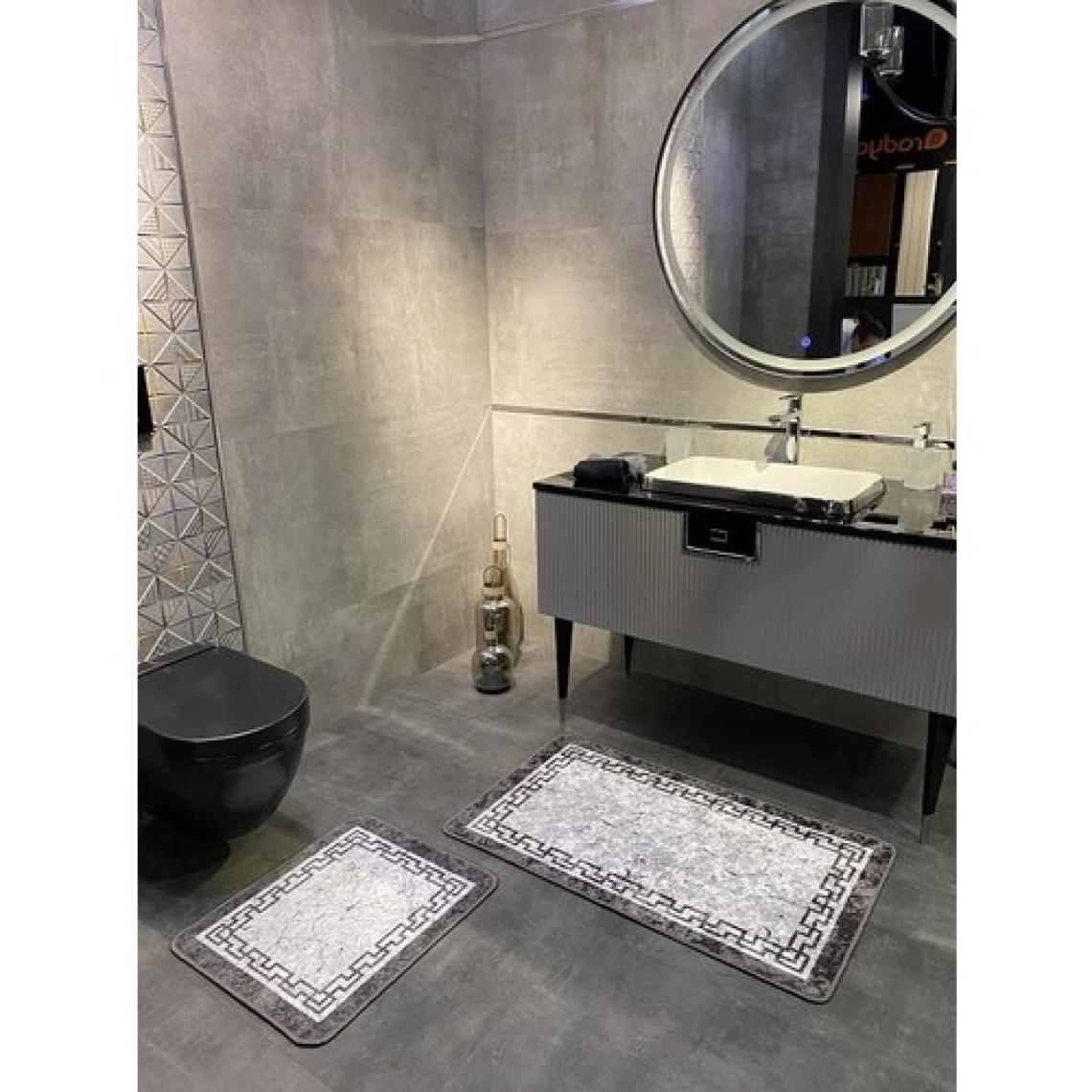 Brillant Lınaro 2'li Lateks Kaymaz Taban Su Geçirmez Banyo Paspas Takımı (60X100 - 60X50)