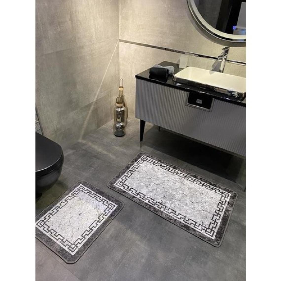 Brillant Lınaro 2'li Lateks Kaymaz Taban Su Geçirmez Banyo Paspas Takımı (60X100 - 60X50)
