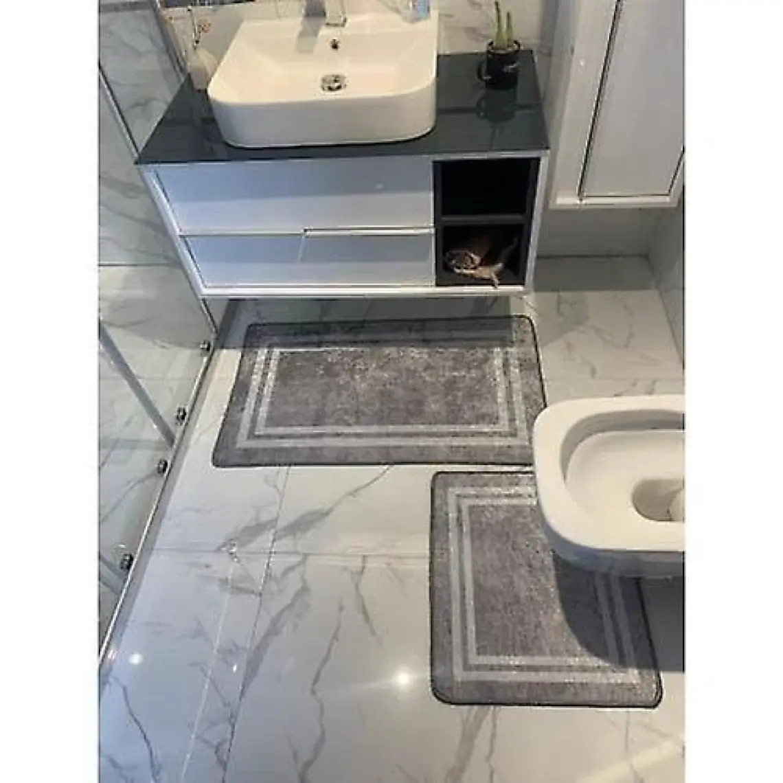 Brillant Tracy 2'Li Lateks Taban Banyo Paspas Takımı  (ebat 60x100 - 60x50)