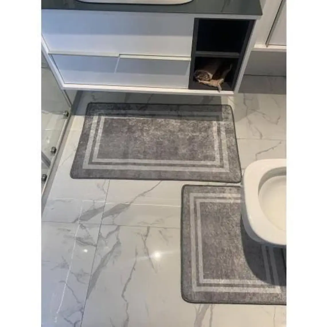 Brillant Tracy 2'Li Lateks Taban Banyo Paspas Takımı  (ebat 60x100 - 60x50)