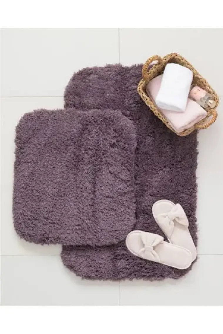 Madame Coco Sheep 2'li Banyo Paspas - Koyu Mürdüm