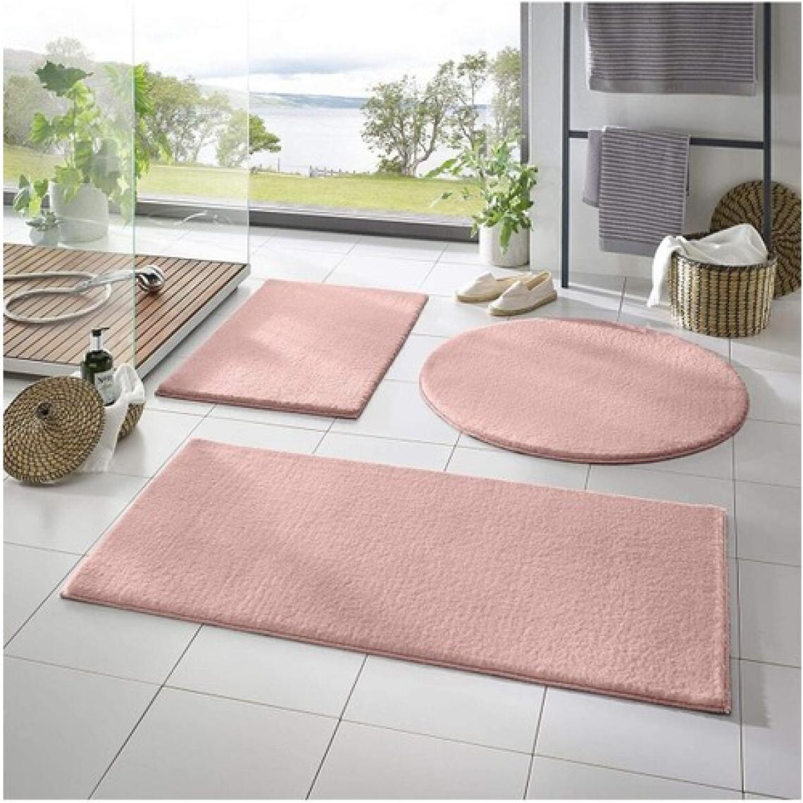 Senora Post Peluş Banyo Paspas Takımı 3'lü Jel Kaymaz Taban Klozet Takımı Pudra