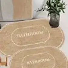 Decomia Home Dijital Kaymaz Yıkanabilir Jüt Görünümlü Bath Modern Banyo Paspası Banyo Halısı Klozet Takımı