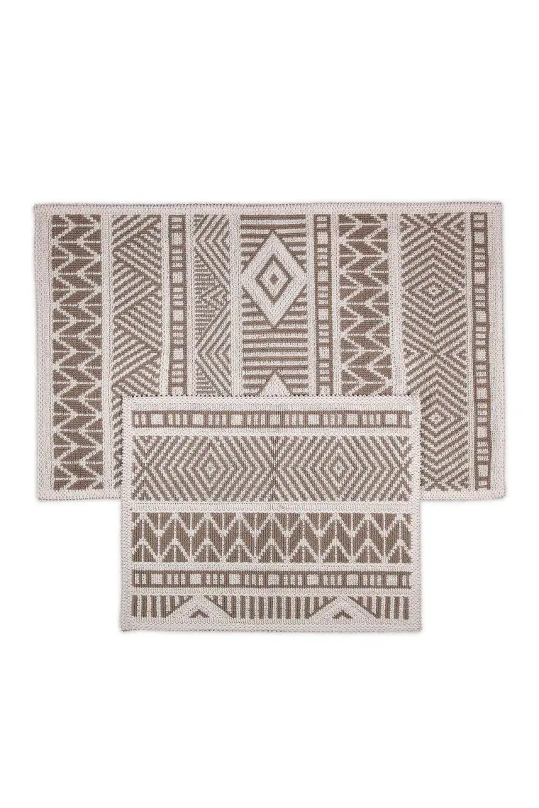 Marina Doğal Pamuklu 2'li Banyo Kilim Seti