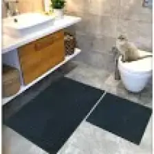 Cotton Crafty %100 Pamuk Dokuma Banyo Paspas Seti, Banyo Halısı Vera 60X100 - 60X50