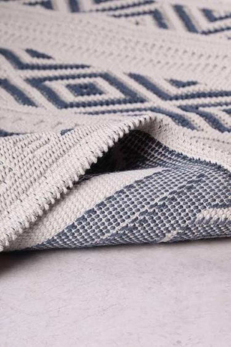 Bluenity Hat Doğal Pamuklu 2'li Banyo Kilim Seti