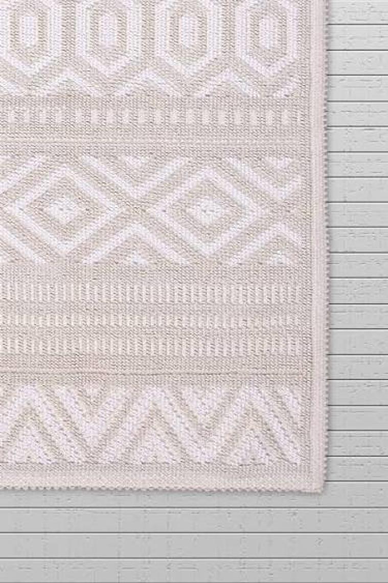 Bluenity Hat Doğal Pamuklu 2'li Banyo Kilim Seti