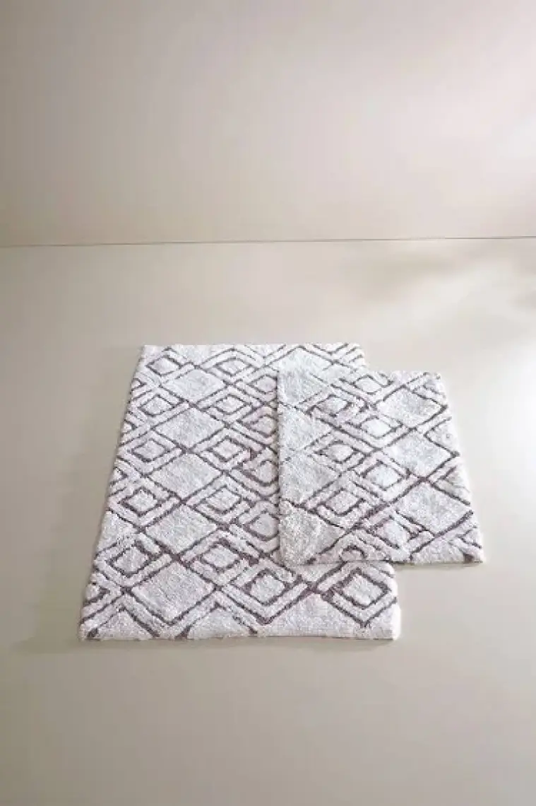 Cava 2’li Takım Banyo Paspası %100 Pamuk 40x60 + 60x90 Kahverengi