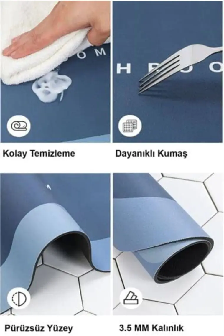 Mayaglory Su Emici Banyo Paspası, Sihirli Banyo Paspası, Su Emici Kaymaz Tabanlı Banyo Paspası