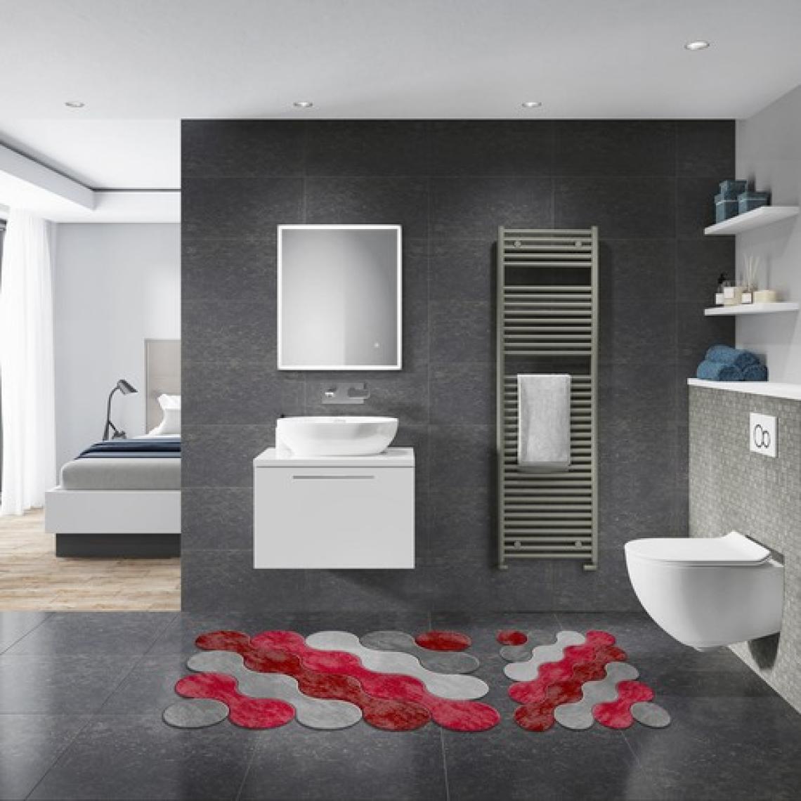 Alanur Florya Özel Kesim Yıkanabilir Kaymaz Taban 2'li Paspas Seti Klozet Takımı ST210117KZ