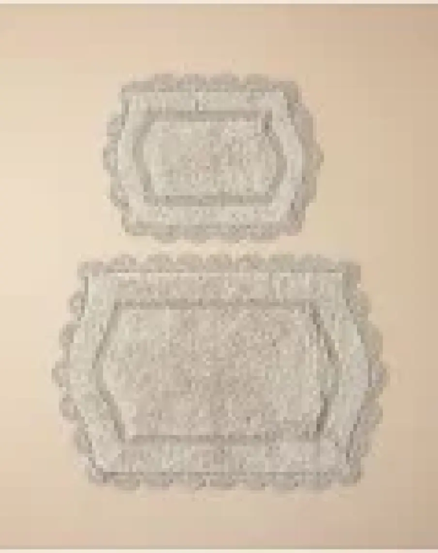 English Home Mia Pamuklu Kaydırmaz Taban Banyo Paspası Seti 60 x 90-40 x 60 cm Bej