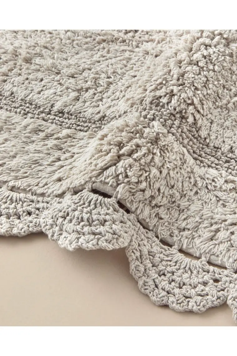 English Home Mia Pamuklu Kaydırmaz Taban Banyo Paspası Seti 60 x 90-40 x 60 cm Bej