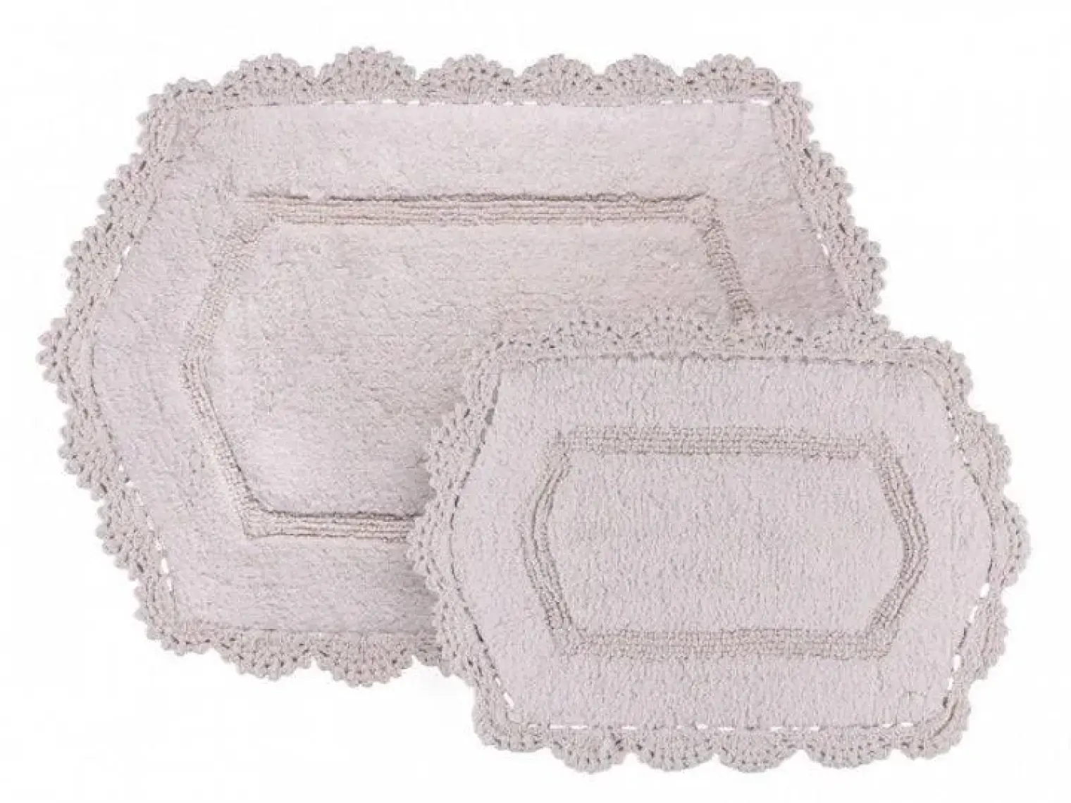 English Home Mia Pamuklu Kaydırmaz Taban Banyo Paspası Seti 60 x 90-40 x 60 cm Bej