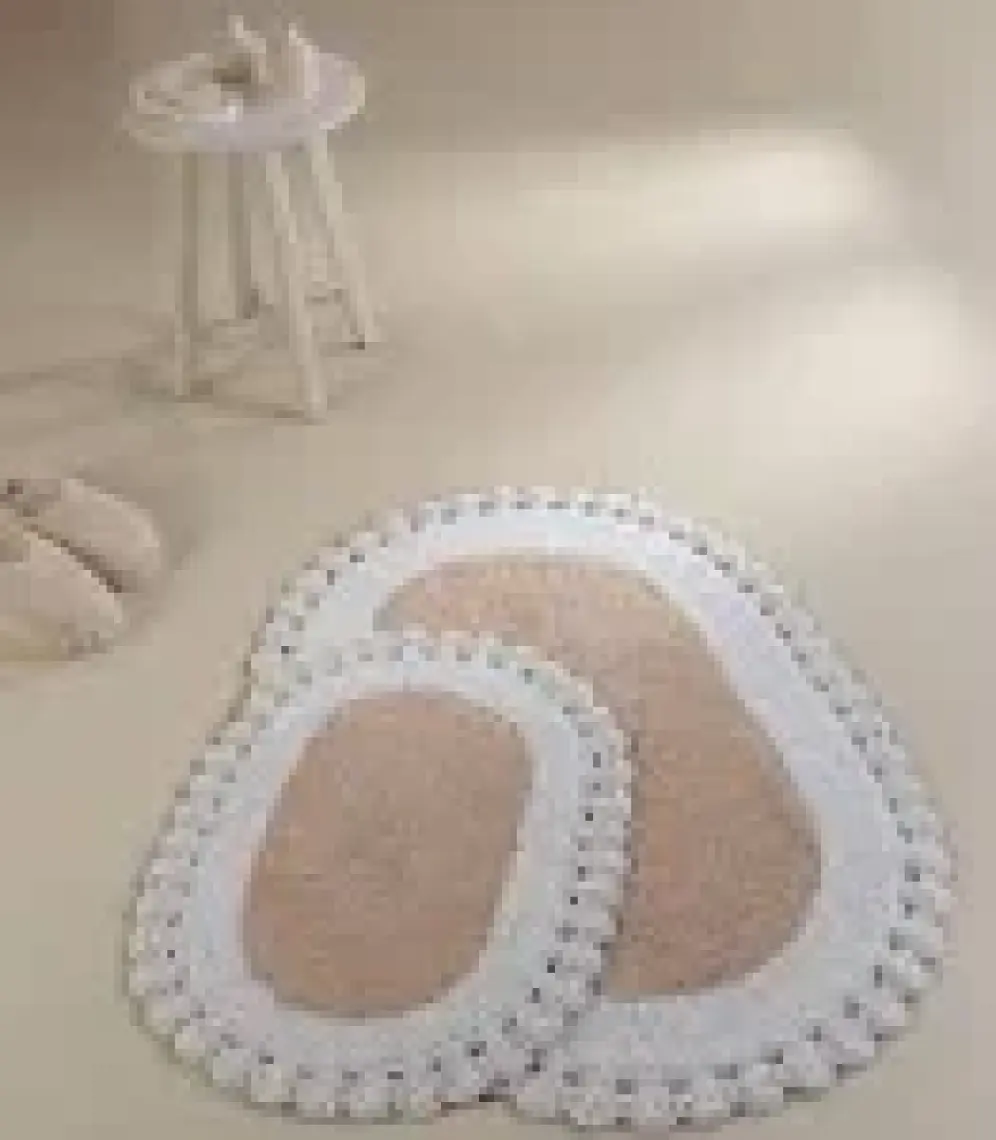 Irya Bianca 2’li Takım Banyo Paspası %100 Pamuk 40x60 + 60x90 Kahverengi