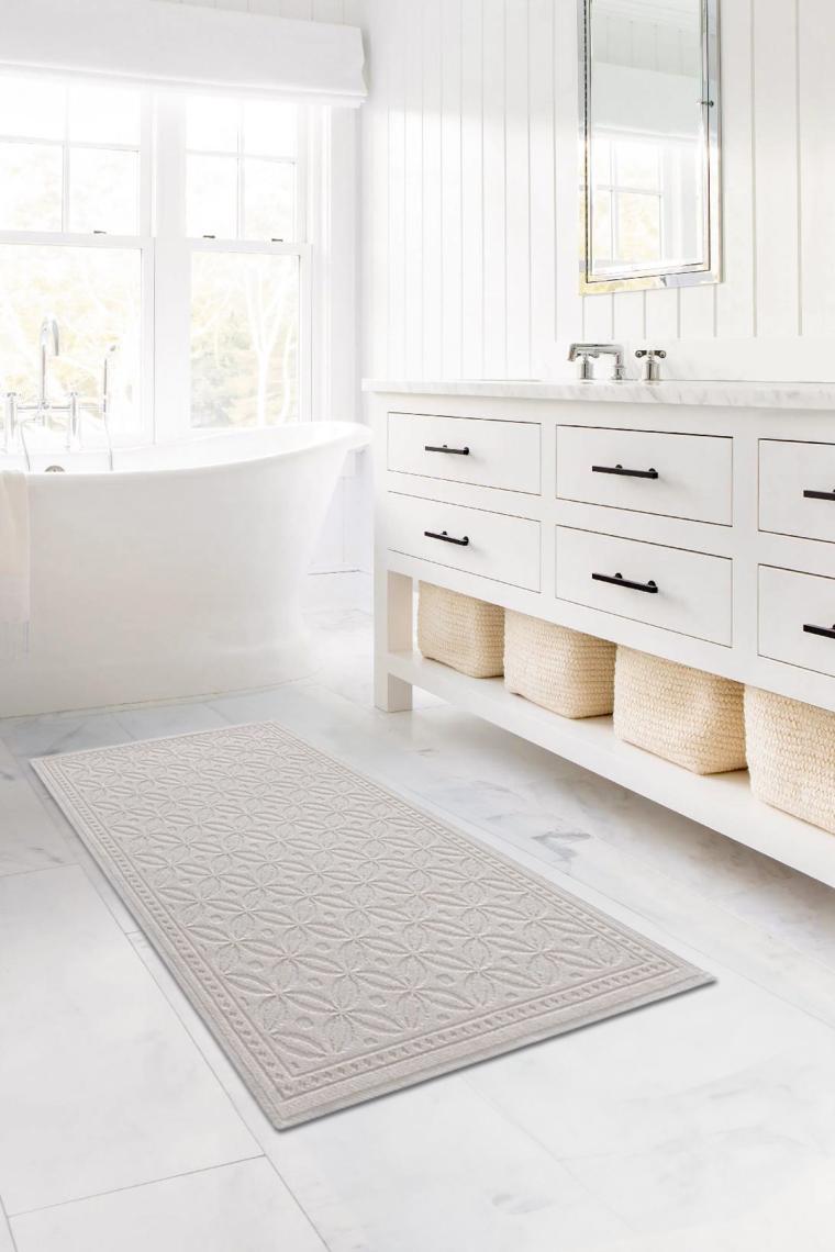 Koza Home Country  Pamuk Kilim Krem Banyo Paspası Koridor ve Antre Halısı 80X150 8597