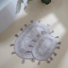Hana 2’li Takım Banyo Paspası %100 Pamuk 40x60 + 60x90 Gri