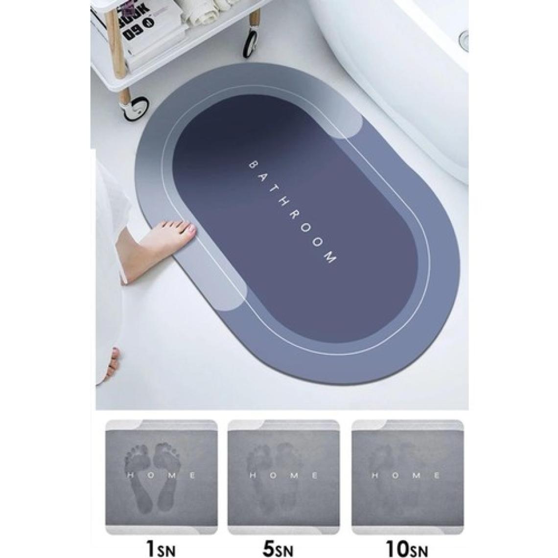 Karadağ Sihirli Su Emici Banyo Paspası Kaymaz Tabanlı Abdest Paspası 3,5 mm 40X60