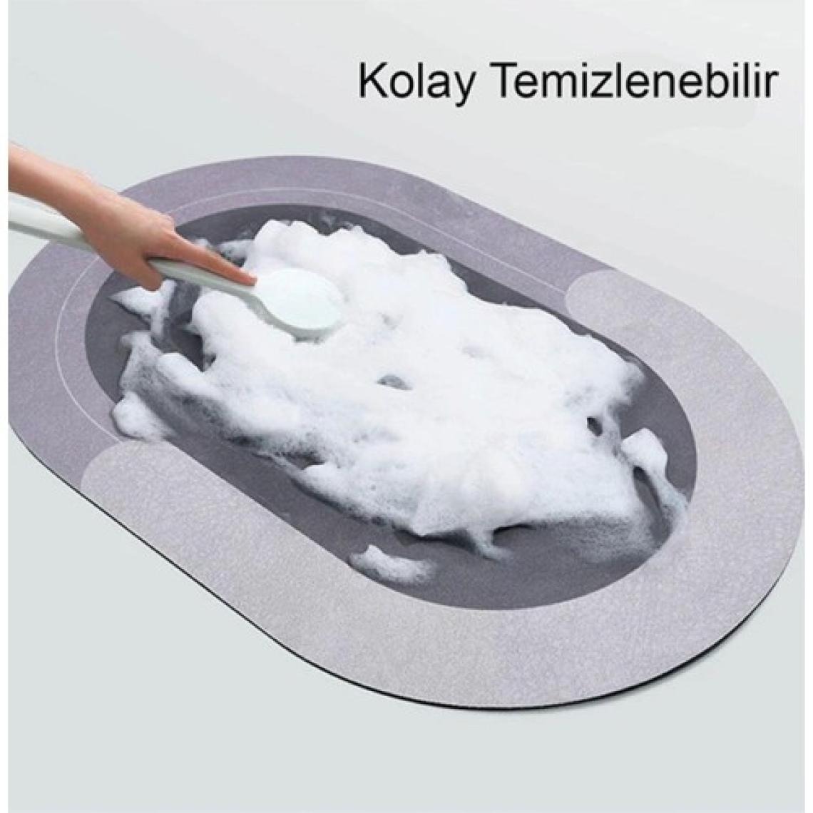 Karadağ Sihirli Su Emici Banyo Paspası Kaymaz Tabanlı Abdest Paspası 3,5 mm 40X60