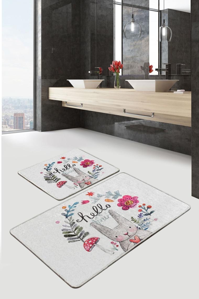 Chilai Home Hello Spring Djt 2 Li Set Banyo Halısı