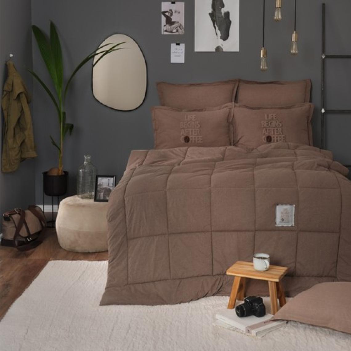 Karaca Home Motto Kahve Çift Kişilik Cotton Comfort