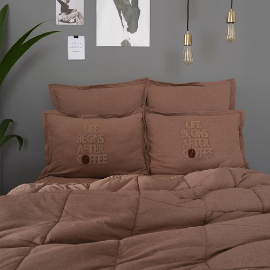 Karaca Home Motto Kahve Çift Kişilik Cotton Comfort