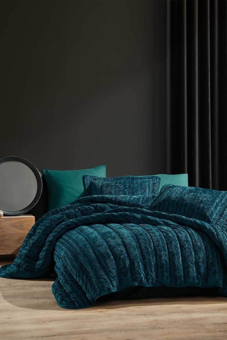 Comfort Yeni Nesil Uykuseti 6 Parça Velvet Zümrüt Yeşili 230x220cm